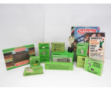 A collection of boxed Subbuteo table footbal accessories, comprising C104 Photographers, Trainer and Manager, C131 Corner Kic