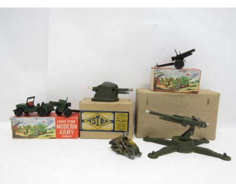 A collection of diecast military models to include boxed Lone Star Modern Army Series SAS1 Field Gun and Jeep and additional 