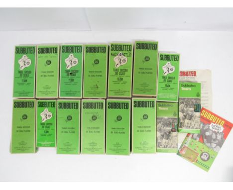 A collection of boxed Subbuteo C100 table football teams, c.1970s-1980s, including Peru, Liverpool, Dundee/Falkirk, West Ham,