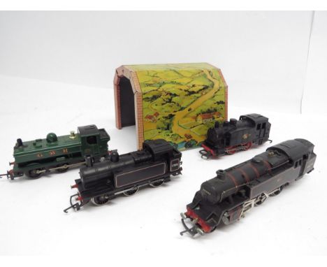 Four unboxed 00 gauge model railway locomotives to include Wrenn BR 2-6-4 no. 80133, Hornby GWR 0-6-0 no. 8751, Triang 0-6-0 
