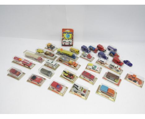 Eighteen Majorette diecast vehicles in opened and sealed bubble packs, two perspex cased examples, one partially opened carde