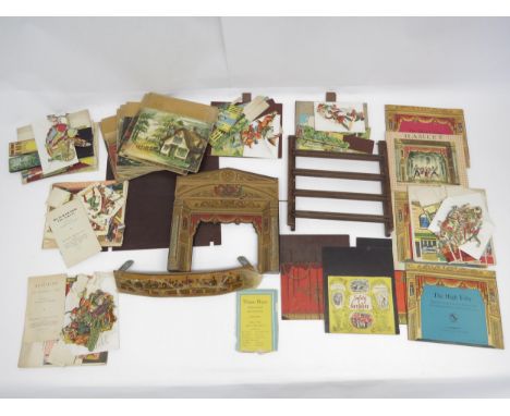 A Benjamin Pollock Ltd. Pollocks Theatre with assorted plays, card characters, backdrops etc.