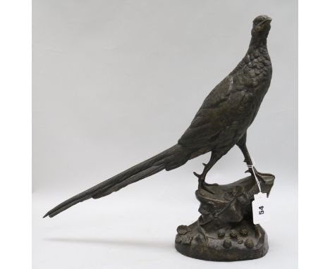 A modern bronze model of a pheasant