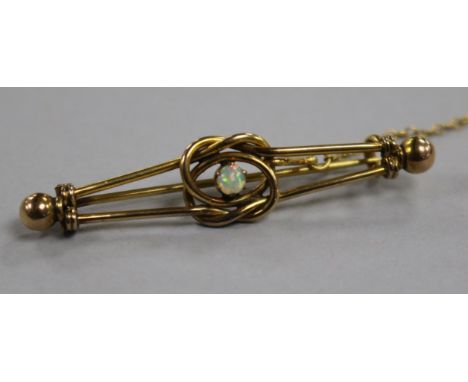 A Victorian gold and opal bar brooch