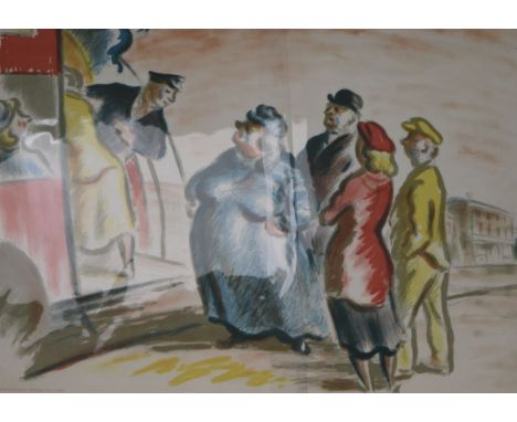 Edward ArdizzonelithographThe Bus Stop45 x61cm unframed