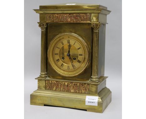 A 19th century French brass mantel clock