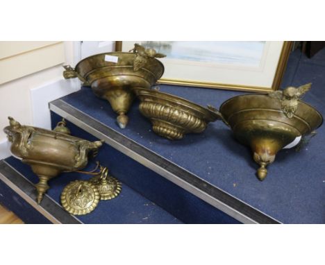 A brass ceiling light
