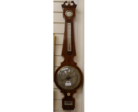 Vannini of Sheffield, A 19th century banjo barometer and thermometer, 99cm