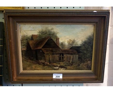C K Poke (late 19th/early 20th Century) - oil on canvas, depicting a farmhouse in landscape.