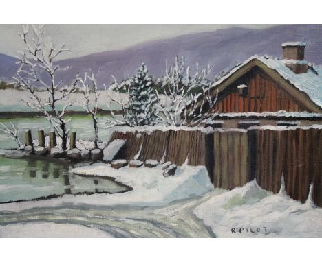 Robert Wakeham Pilot MBE RCA (Canadian. 1898 – 1967). Oil on canvas. A snow covered landscape. Signed 'R Pilot' lower right. 