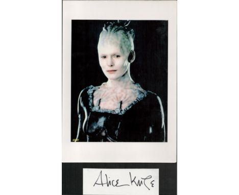 Star Trek Star, Alice Krige signature piece featuring a signed white card in black marker pen plus a colour 12x8 photograph p