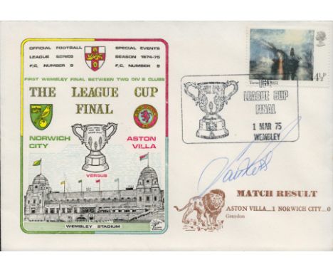 Ian Ross signed Aston Villa V Norwich City 1975 Dawn Official Football First Day Cover. This commemorative cover is postmarke