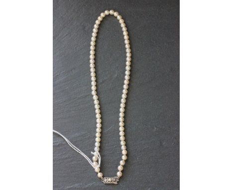Vintage boxed Mikimoto pearl necklace with original guarantee