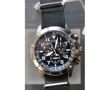 Gents Citizen Eco drive Chronograph stainless steel watch