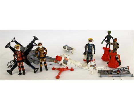 A Mattel Man in Space 1969 Matt Mason set
Comprising lizard man with walking equipment, cannon six explorers, two sets of thr