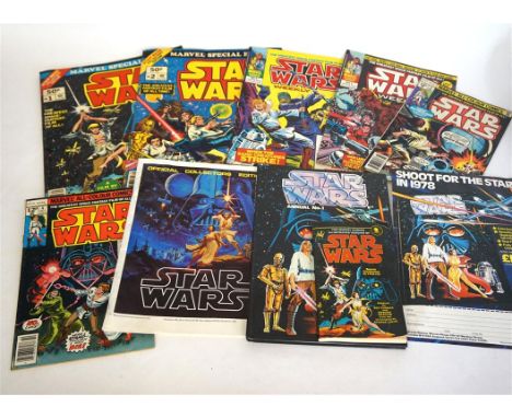 'Star Wars' 
Annual no.1 with advert leaflet together with Marvel Official Collectors Edition, 2 Marvel oversized Comics no.1