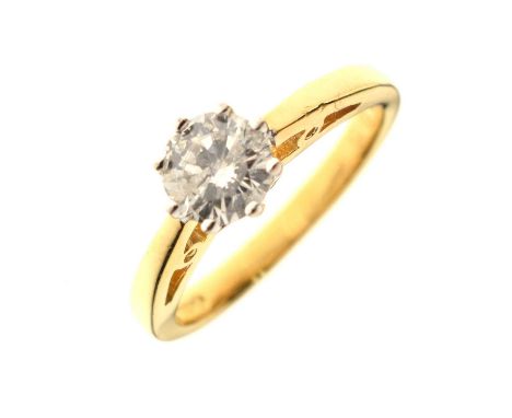 18ct gold solitaire diamond ring, 0.65 carats approx, size K approx, 3.6g gross approx