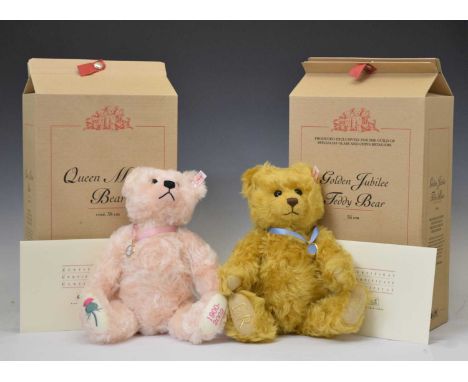 Steiff - Two boxed limited edition teddy bears - 'Golden Jubilee Teddy Bear' (00147) and 'The Queen Mother Bear' (00255), bot