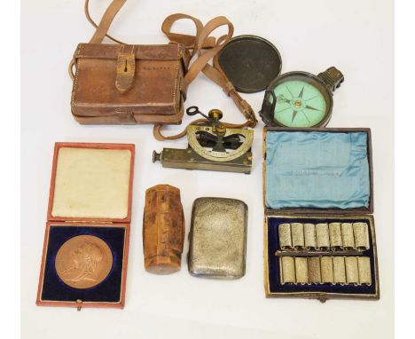Late Victorian silver cigarette case, Birmingham, 1900, together with a cased set of two bracelets stamped 'silver', 169.3g a