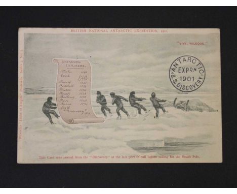 Wrench Links of Empire, Series 3, card no 3, British National Antarctic Expedition 1901, with New Zealand one penny stamp and