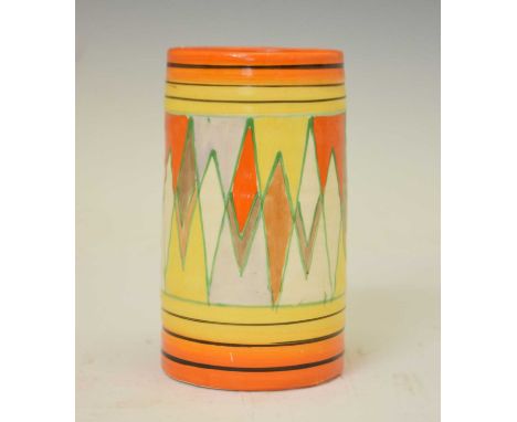 Clarice Cliff 'Original Bizarre' celery pot, marks to base, 'Wilkinson Ltd.', 12.5cm high