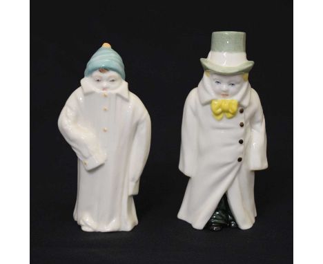 Royal Worcester - Two porcelain candle snuffers comprising; 'Budge' and 'Toddie', 1976, 11.5cm high (2)