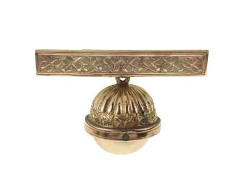 Yellow metal compass fob pendant brooch, unmarked, 11.3g gross approx
