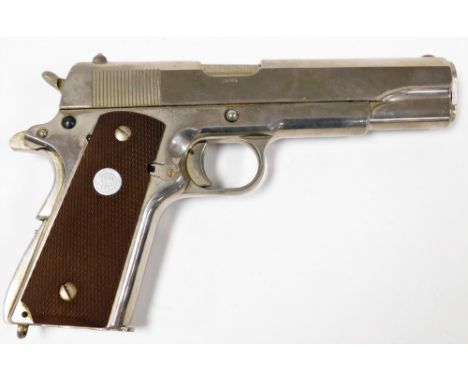 A replica of the US Army model .45 calibre auto loading pistol, numbered M-1911A1-67, by MGC Manufacturing of Japan, 22cm lon