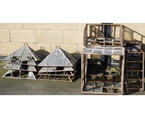 A selection of Victorian cast iron garden cloches.
