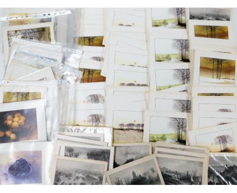 After R Massey. A group of unframed prints, on photographic paper, of varying scenes, together with a group of cards with pri