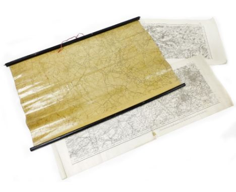 A WWI period trench map of The Hindenburgh Line 1/20000 scale, edition 8C (local) sheet 51b SW, with wooden hangers top and b