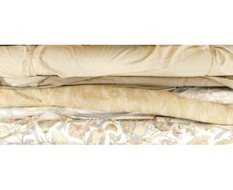 Five rolls of various fabric, to include floral and bird print, in varying colours. (5)