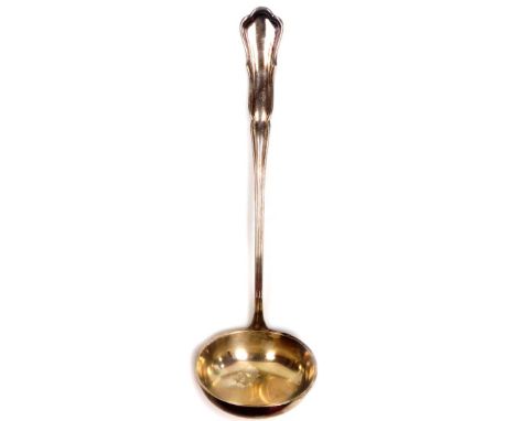 A silver plated punch ladle, marked Wilkens 90, 28cm long. 