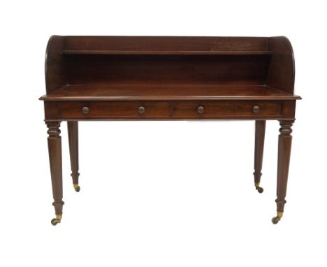 A tray top wash stand in the manner of Holland &amp; Sons, with shelved tray top on a moulded platform, with two dummy frieze