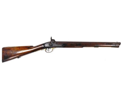 A mid-19thC East India Army side lock percussion Agency musket by Grindlay &amp; Co, engraved lock plate and replacement trig