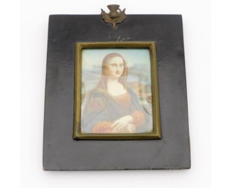 After Lolapoy (late 19thC).  Portrait of a maiden, in coastal landscape, half length portrait of a female in a orange and gre