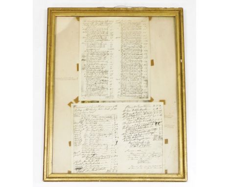 Copies of handwritten lists of 'Insane Luneticks', circa 1830, and Disbursements of Clement Surveyor of the Highways of the P