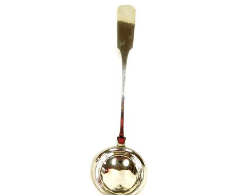 A German white metal punch ladle, marked R 13Nurnberg, 28cm long.