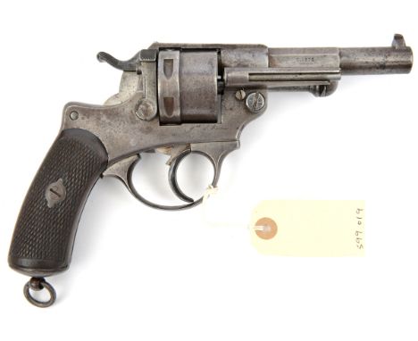 A French 6 shot 11mm centre fire Model 1873 double action service revolver,  number G78663, the frame engraved “Mre d’Armes S
