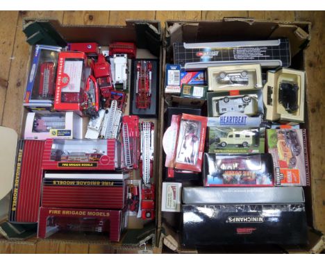 A quantity of mainly British and Continental fire and rescue vehicles by Fire Brigade Models and Corgi etc. Including Shelvok