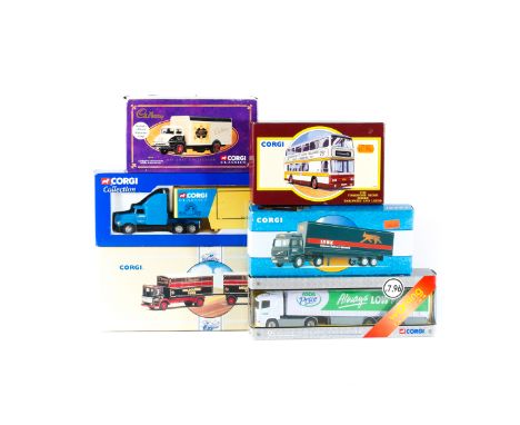 20 Corgi commercial vehicles. Including 14 Seddon Atkinson, Volvo Globetrotter, ERF, etc. articulated tractor units with trai