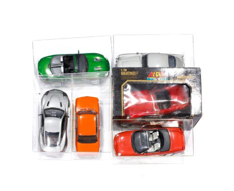 A quantity of mainly 1:18 scale vehicles. By Hot Wheels, AUTOart, Kyosho, Beanstalk, Joal, Maisto and Bburago. Including Jord