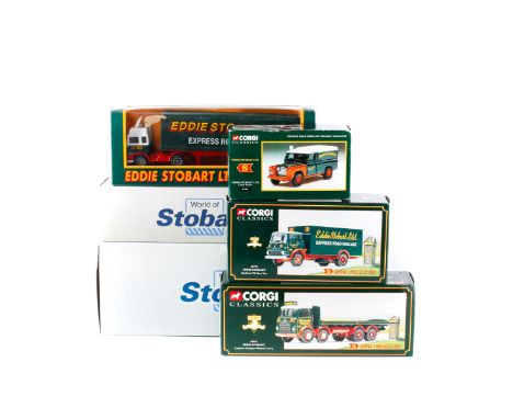 A quantity of Eddie Stobart related vehicles by Atlas, Corgi and Oxford. Including Atlas: 2x Stobart Rail class 66 diesel loc