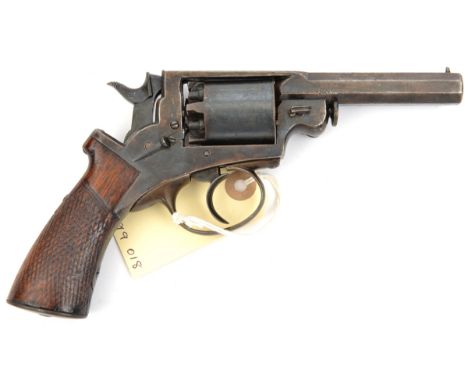 A 5 shot .31” Beaumont Adams DA percussion pocket revolver made by the Massachusetts Arms Co, USA, 7½” overall, barrel 3¼”, n