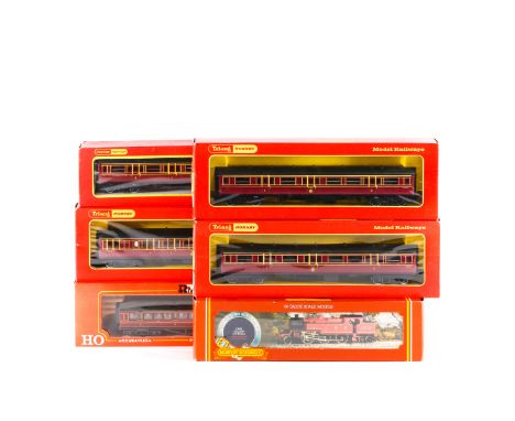A quantity of Hornby and Rivarossi model railway. An LMS Class 4P 2-6-4 tank locomotive (R055) RN2300. Together with 5 LMS bo
