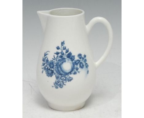 A Worcester Fruit Sprigs pattern  slender sparrow beak  jug, 12cm high, c.1770 