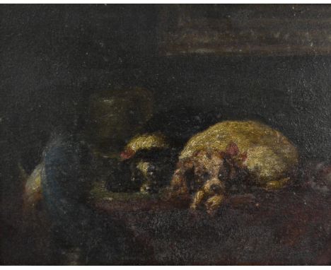 English School (first-second quarter, 19th century)A Pair of Resting Spanielsoil on board, 16cm x 20cm 