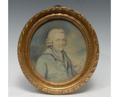 T**Arrowsmith (late 18th century), portrait miniature, John Nash, watercolour, oval,  13cm x 12cm 