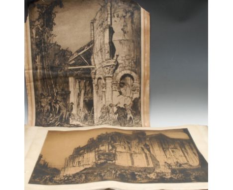 Sir Frank William Brangwyn RA RWS RBA (1867-1956), by and after, Notre Dame at Eu, signed in pencil, etching, 68.5cm x 102.5c