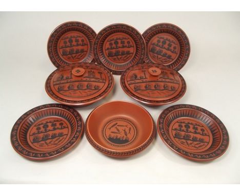 SCOTTIE WILSON.
Scottie Wilson designed dinner ware for Royal Worcester, comprising two lidded tureens, 5 x 20cm dishes & a 2